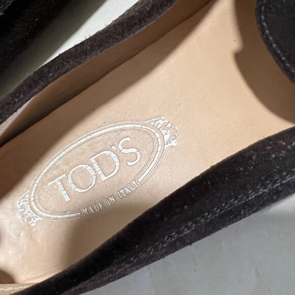 TOD’S Brown Suede Gommino Driving Shoes  Size 39 Made in Italy - Picture 8 of 13